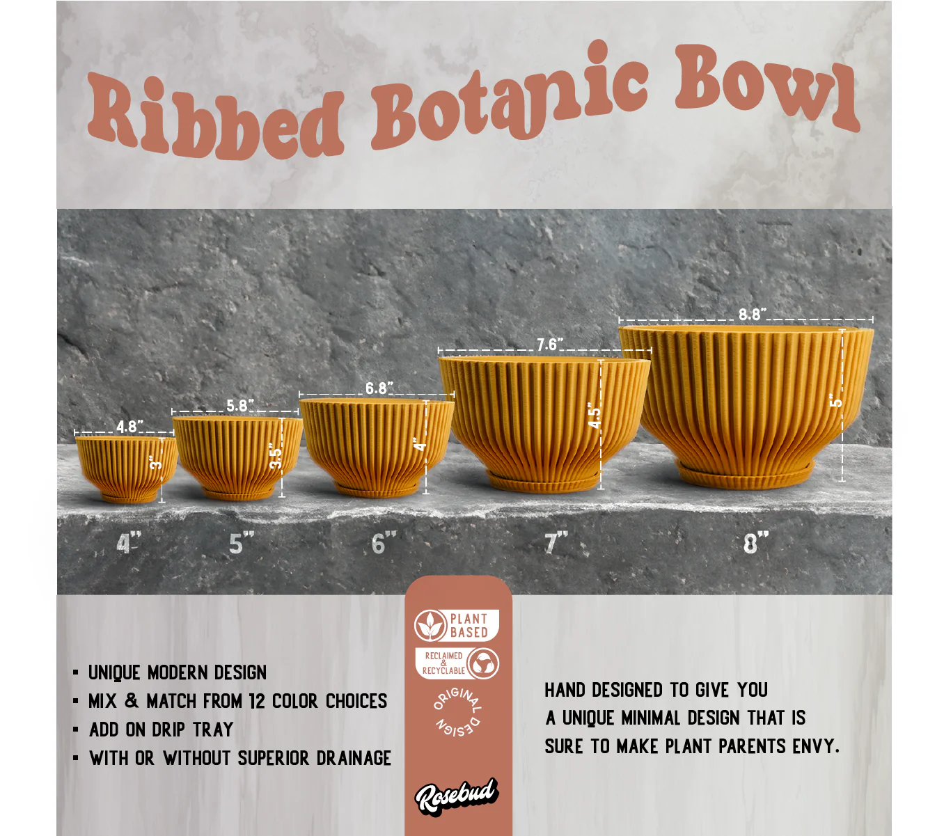 Bonsai Pot with Drainage & Tray - Image 2