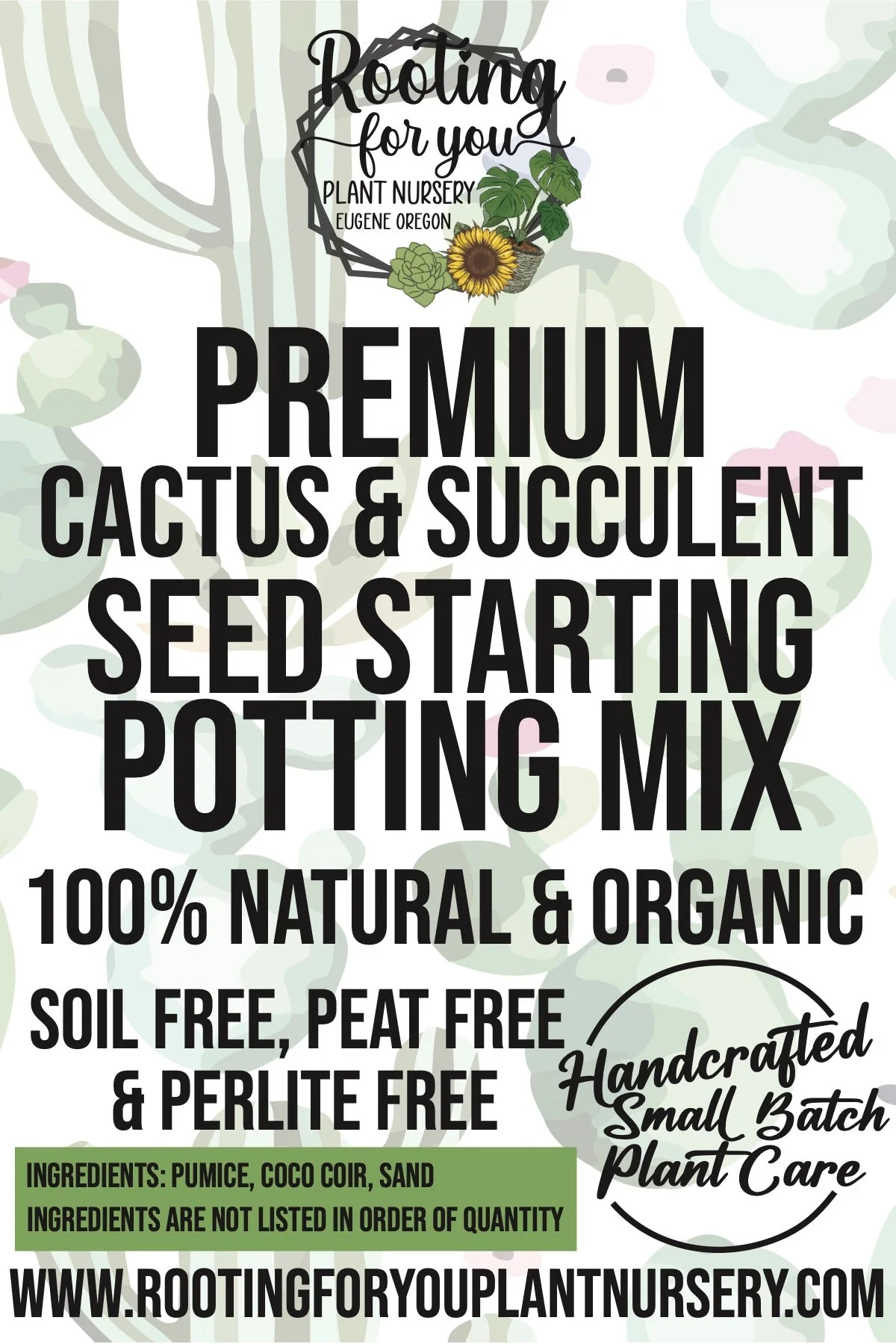 Cactus and Succulent SEED STARTING Premium Potting Mix - Image 2