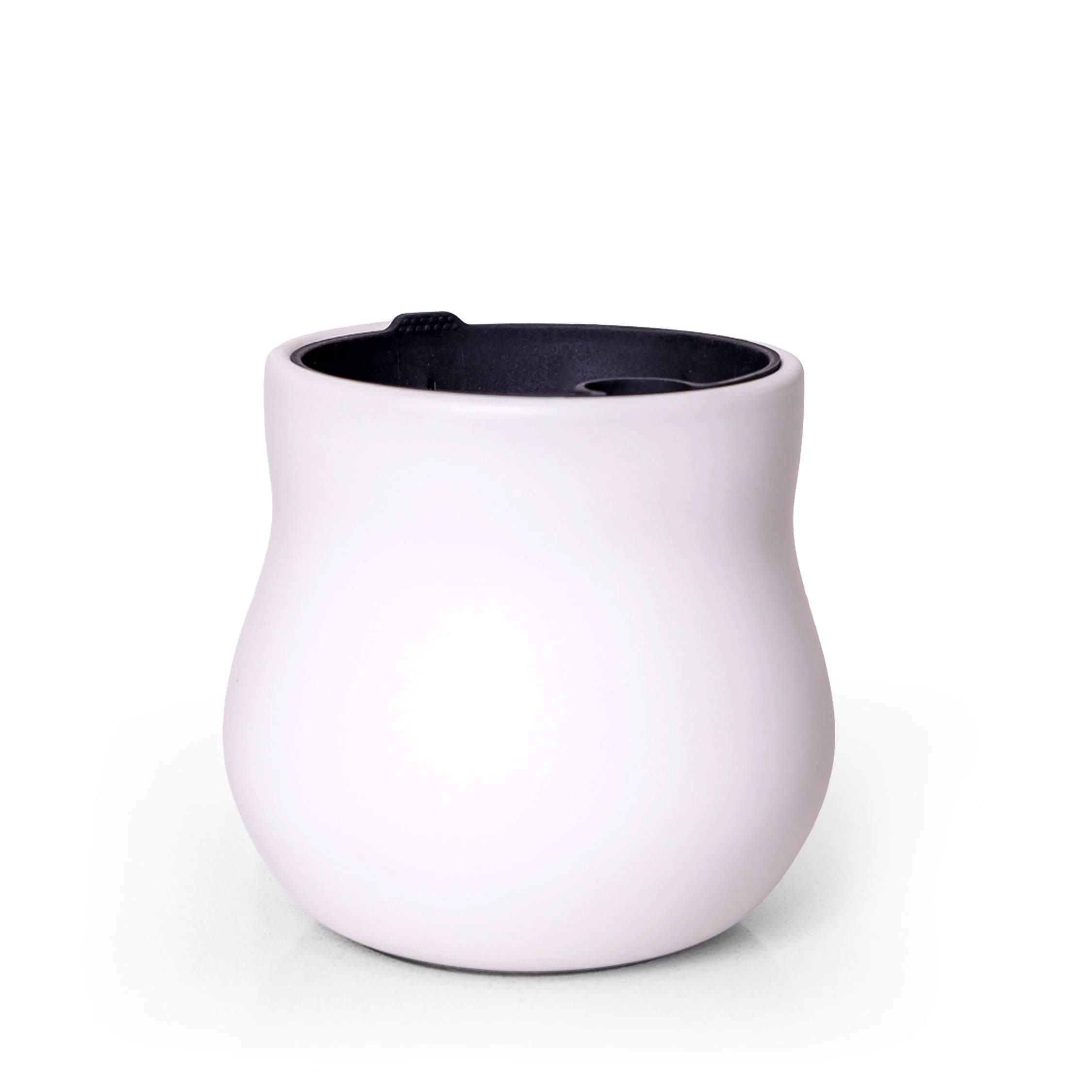 Ceramic Plant Pot with Rubber Liner - Alabaster White - Image 2