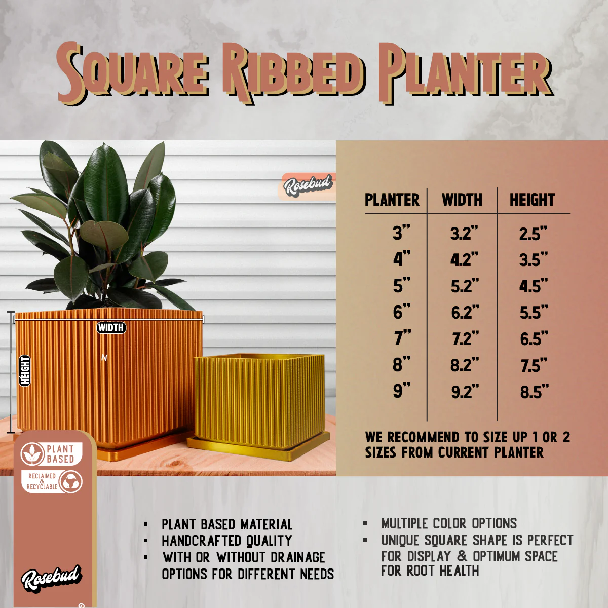 Desert Vista Planter Pot - Perfect Fit Drip Tray, Mesh Drainage - Image 3