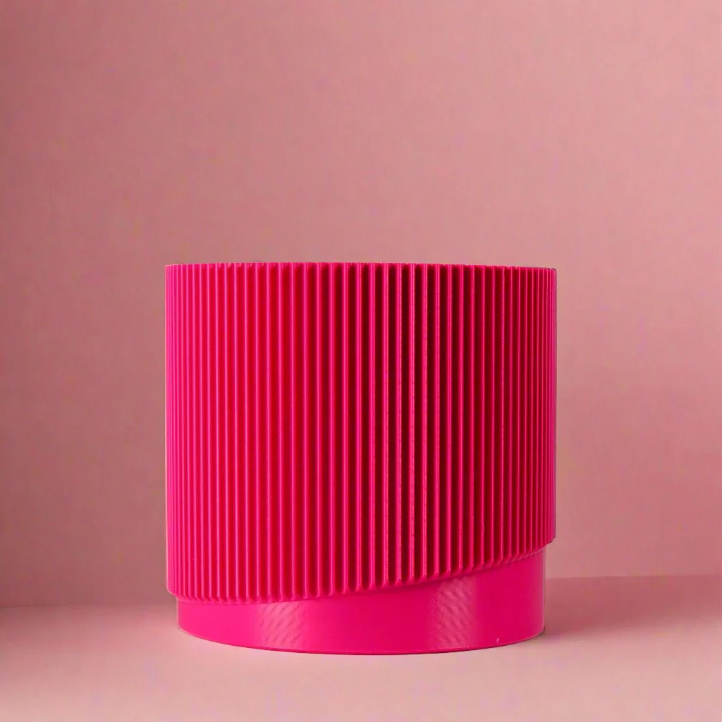 Mid-Century Ribbed Planter with Drainage and Saucer in Multiple Colors, 3D Printed Planter with Unique Modern Design, Lightweight, Wave - Image 11
