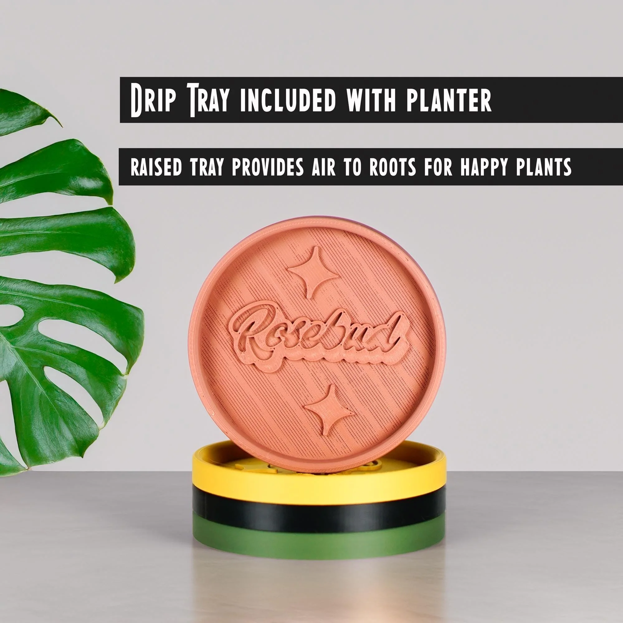 Mid-Century Ribbed Planter with Drainage and Saucer in Multiple Colors, 3D Printed Planter with Unique Modern Design, Lightweight, Wave - Image 17