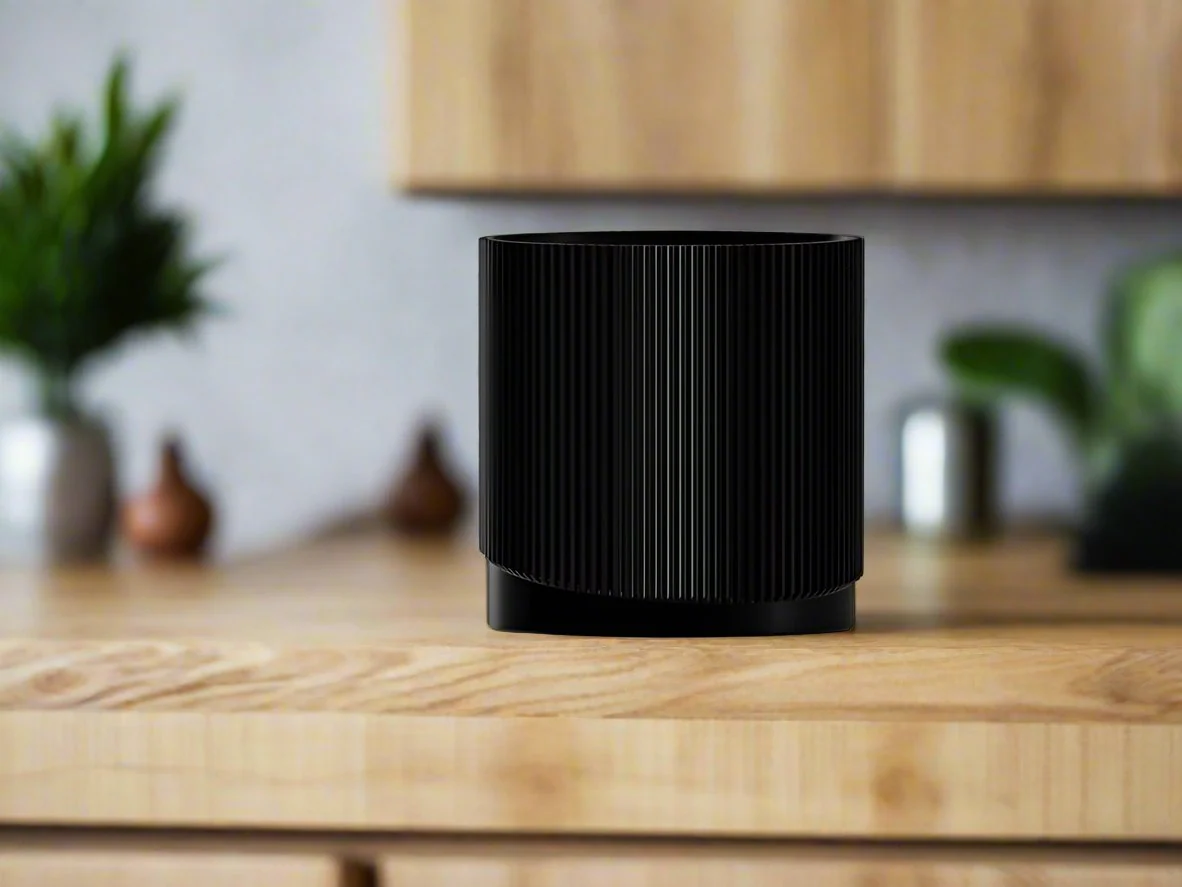 Mid-Century Ribbed Planter with Drainage and Saucer in Multiple Colors, 3D Printed Planter with Unique Modern Design, Lightweight, Wave - Image 25