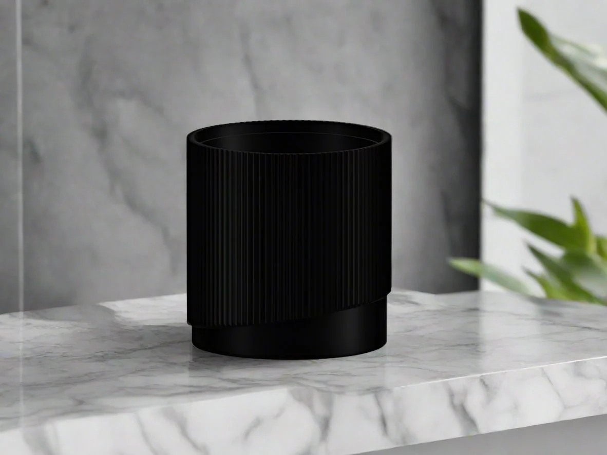 Mid-Century Ribbed Planter with Drainage and Saucer in Multiple Colors, 3D Printed Planter with Unique Modern Design, Lightweight, Wave - Image 29