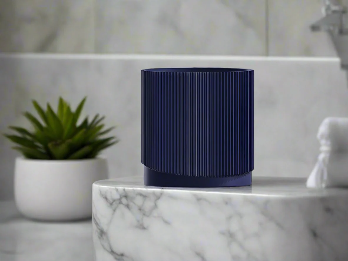 Mid-Century Ribbed Planter with Drainage and Saucer in Multiple Colors, 3D Printed Planter with Unique Modern Design, Lightweight, Wave - Image 30
