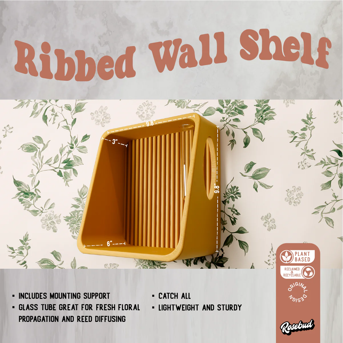 Modern Floating Wall Shelf, Propagation or Reed Diffuser - Image 2