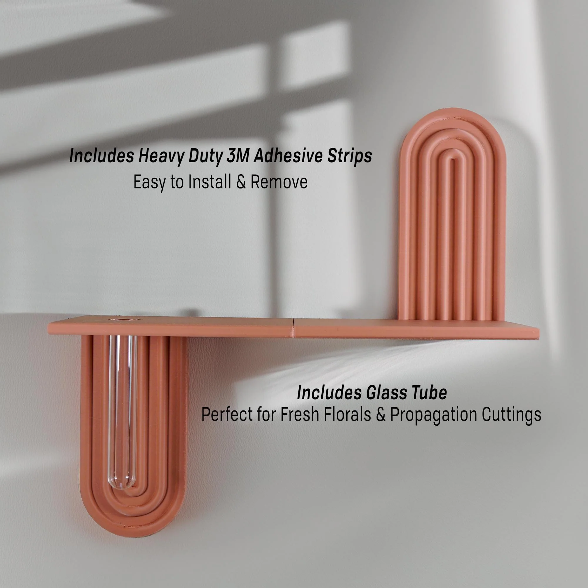 Modern Floating Wall Shelf, Unique Arch Oval Home Decor, 3D Printed Propagation or Reed Diffuser Shelf, Wall Shelf Catchall, Entryway Decor - Image 2