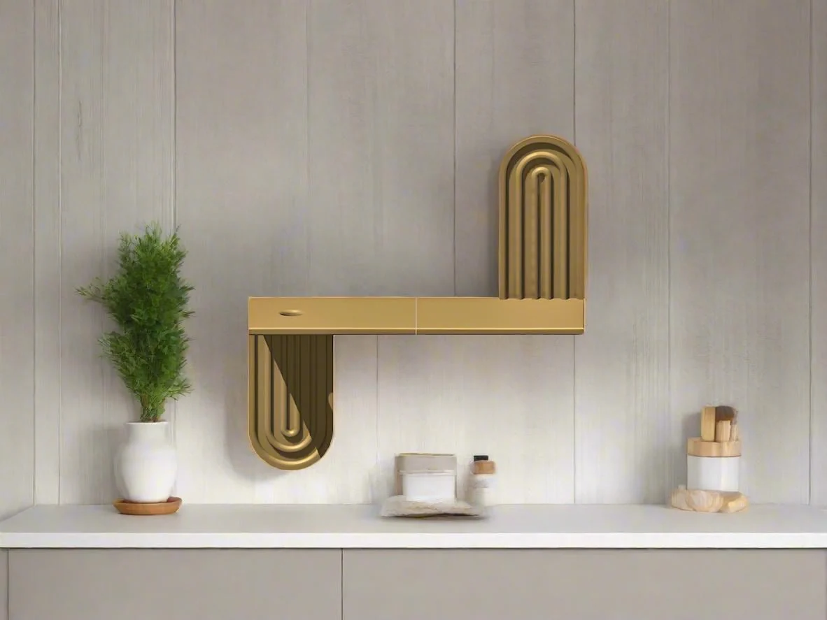 Modern Floating Wall Shelf, Unique Arch Oval Home Decor, 3D Printed Propagation or Reed Diffuser Shelf, Wall Shelf Catchall, Entryway Decor - Image 3