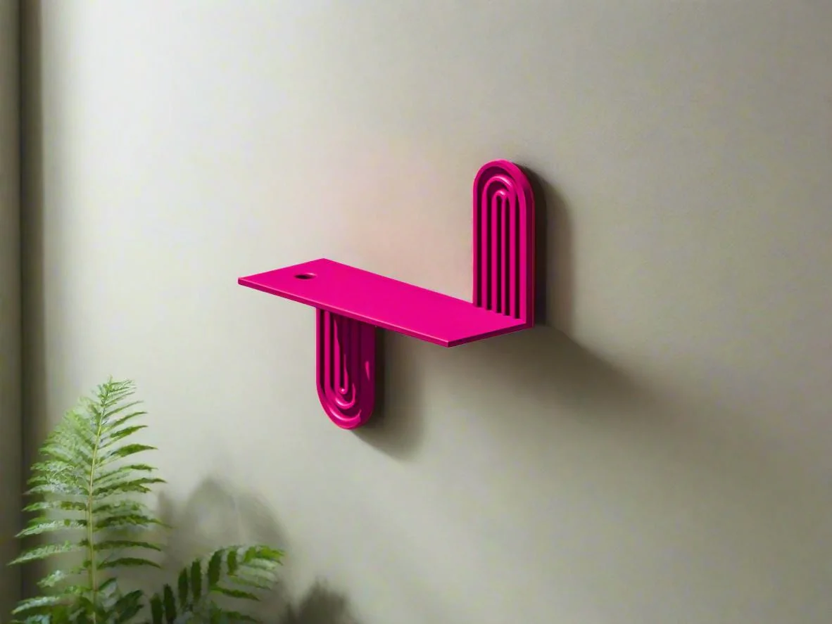 Modern Floating Wall Shelf, Unique Arch Oval Home Decor, 3D Printed Propagation or Reed Diffuser Shelf, Wall Shelf Catchall, Entryway Decor - Image 7
