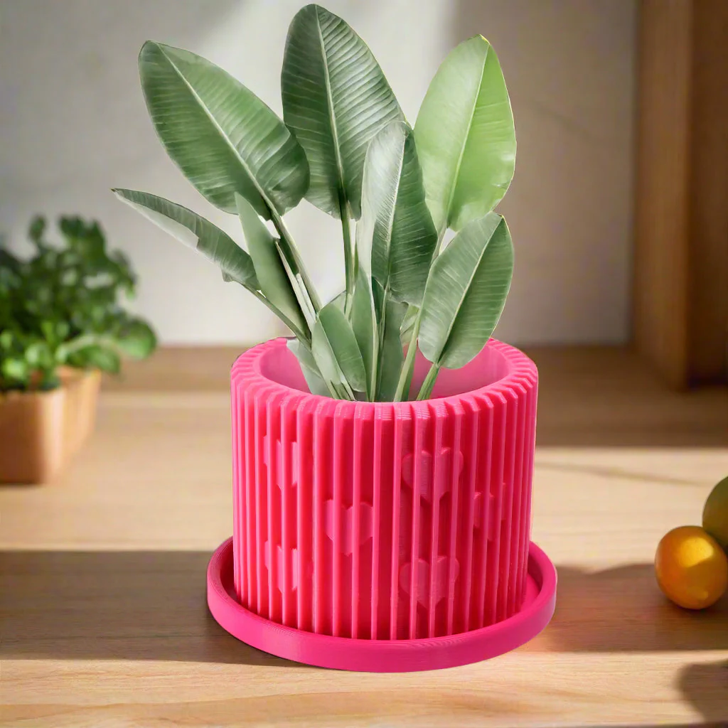 Modern Heart-Shaped Planter with Drainage & Saucer – Unique Valentine’s Day Gift for Plant Lovers, 3d Printed Planter Home Hosting Decor, - Image 2