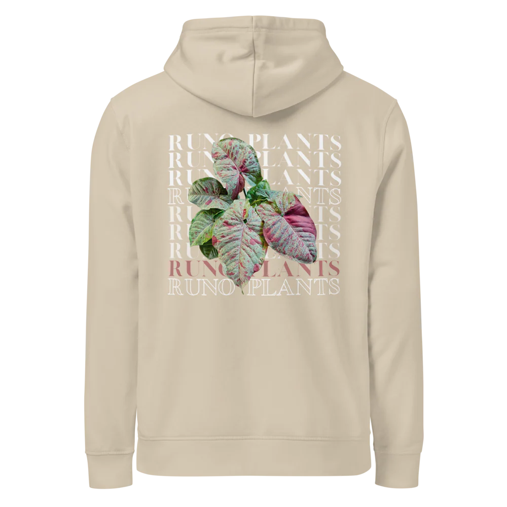 Runo Plants Merch | Confetti Syngonium | Unisex Organic Mid-Weight Hoodie - Image 4