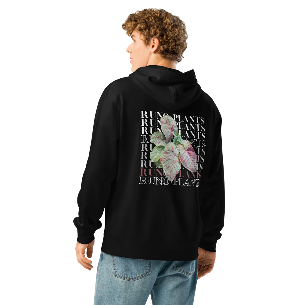Runo Plants Merch | Confetti Syngonium | Unisex Organic Mid-Weight Hoodie - Image 9
