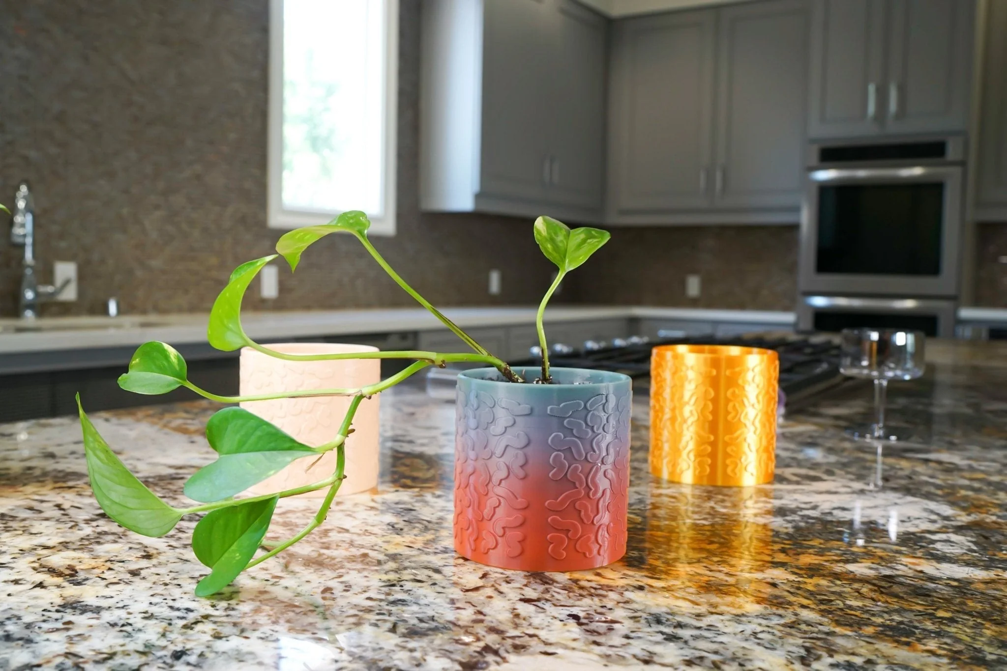 Tiny Squiggle Cheetah Planter Pot, With Drainage & Drip Tray - Image 5